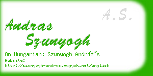 andras szunyogh business card